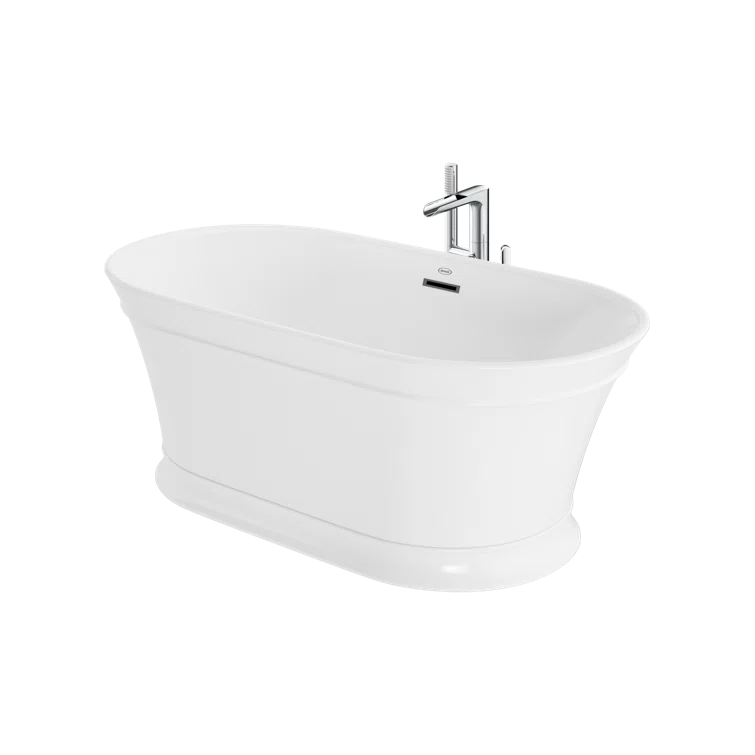 Serafina® 59" x 32" Freestanding Soaking Acrylic Bathtub with Faucet
