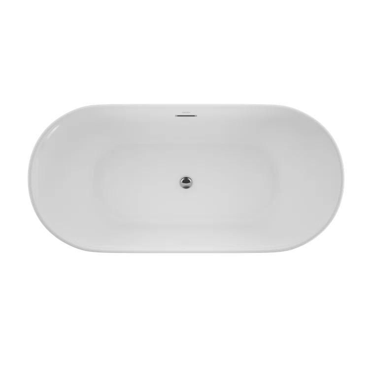 Lyndsay 67" x 32" Freestanding Soaking Acrylic Bathtub with Faucet