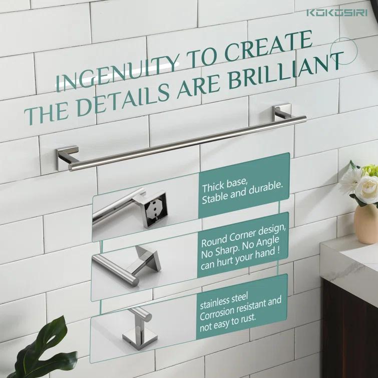 24" Bathroom Towel Bar Wall Mounted