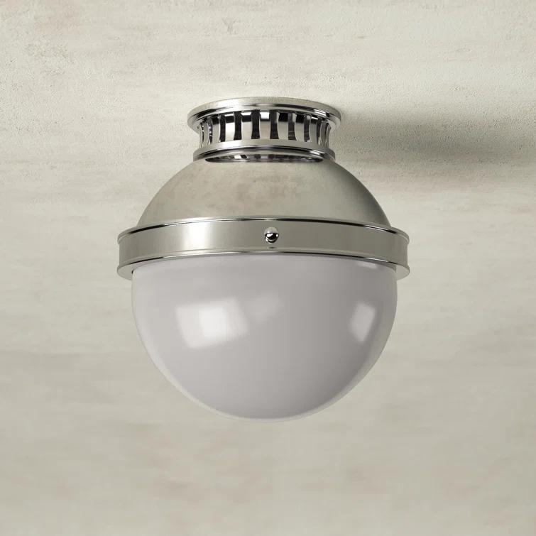Manila Single Light Glass Semi Flush Mount