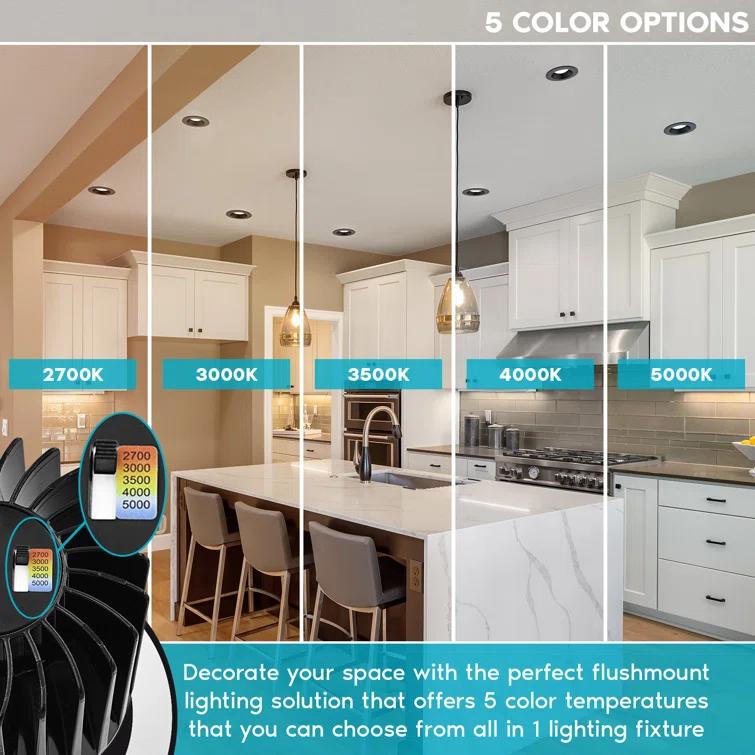 4" Regressed Selectable CCT New Construction LED Canless Recessed Lighting Kit