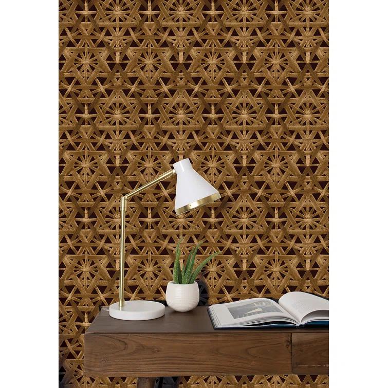 Tommy Bahama Rattan Lattice Geometric 18' L x 20.5" W Peel & Stick Wallpaper Roll