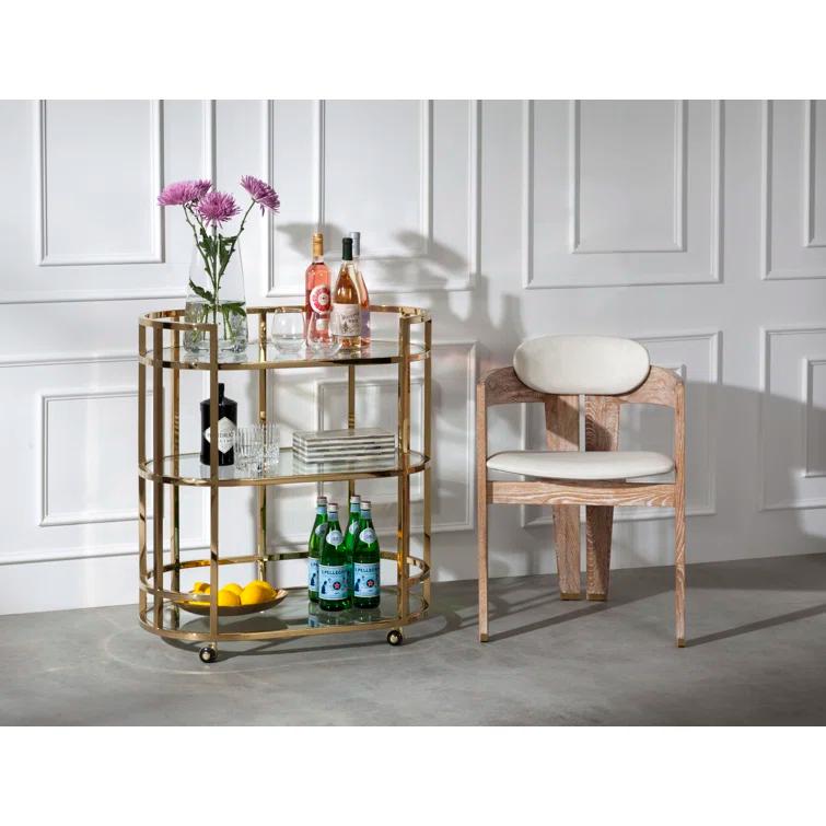 Maryl 20'' H Linen Upholstered Oak Armchair