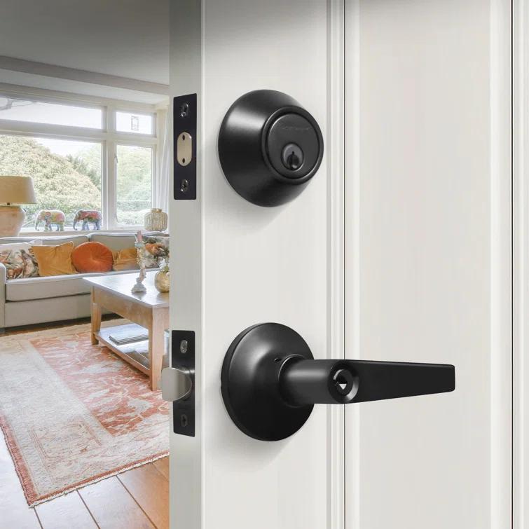 Complete Entry Lever Set with Single Cylinder Deadbolt