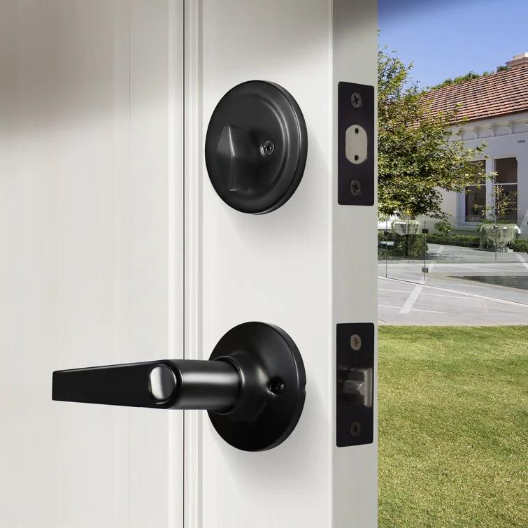 Complete Entry Lever Set with Single Cylinder Deadbolt
