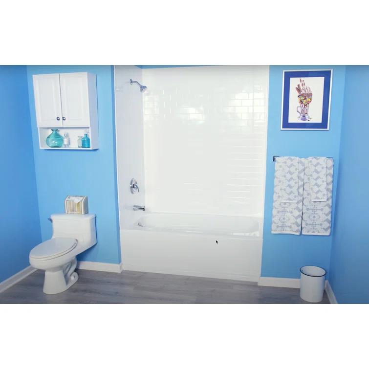 Subway Tile - Mirroflex - Tub and Shower Wall Panel - Gloss White