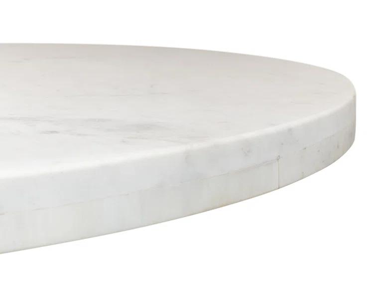 Haviland Round Marble Top Metal Base Dining Table