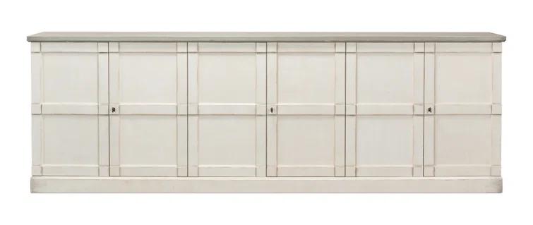 Luciana 112'' White and Gray Wood Buffet with 6 Doors