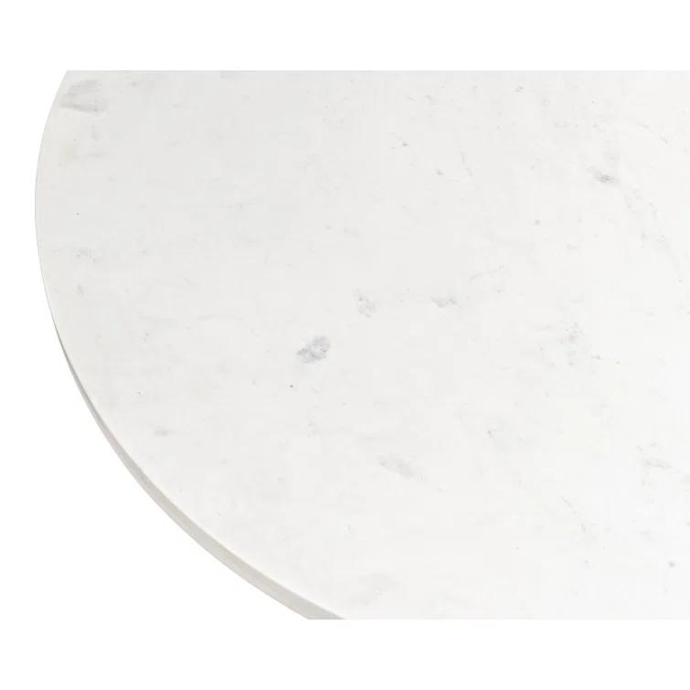 Haviland Round Marble Top Metal Base Dining Table