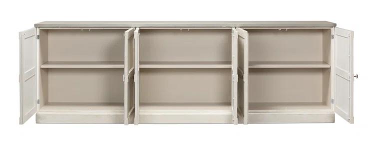 Luciana 112'' White and Gray Wood Buffet with 6 Doors