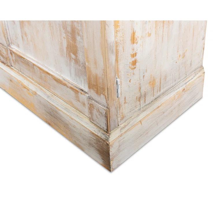 Luciana 112" Distressed White Wood Buffet