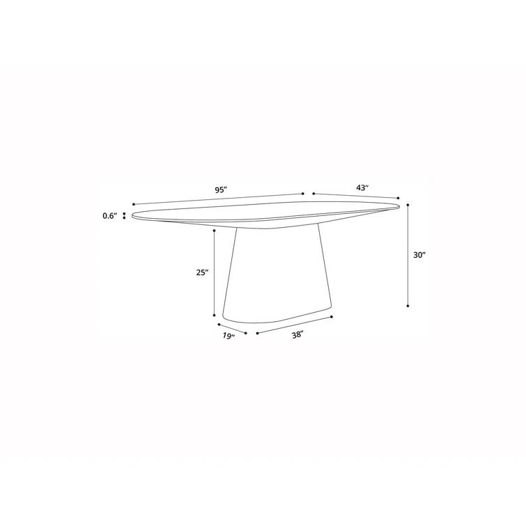 Raul 95" Pedestal Dining Table