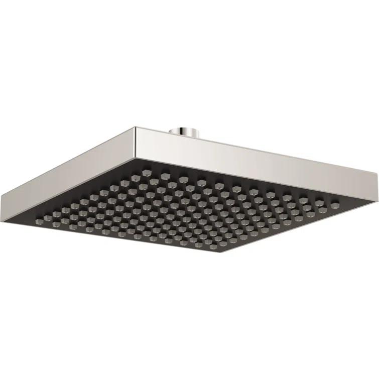 Universal Showering Components Square Single-Spray Rain Shower Head, Rainfall Shower Head 1.8 GPM