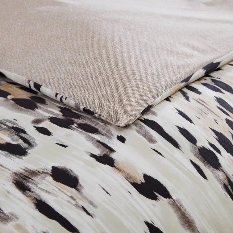 Kenneth Cole Abstract Leopard Cotton Brown Comforter Set
