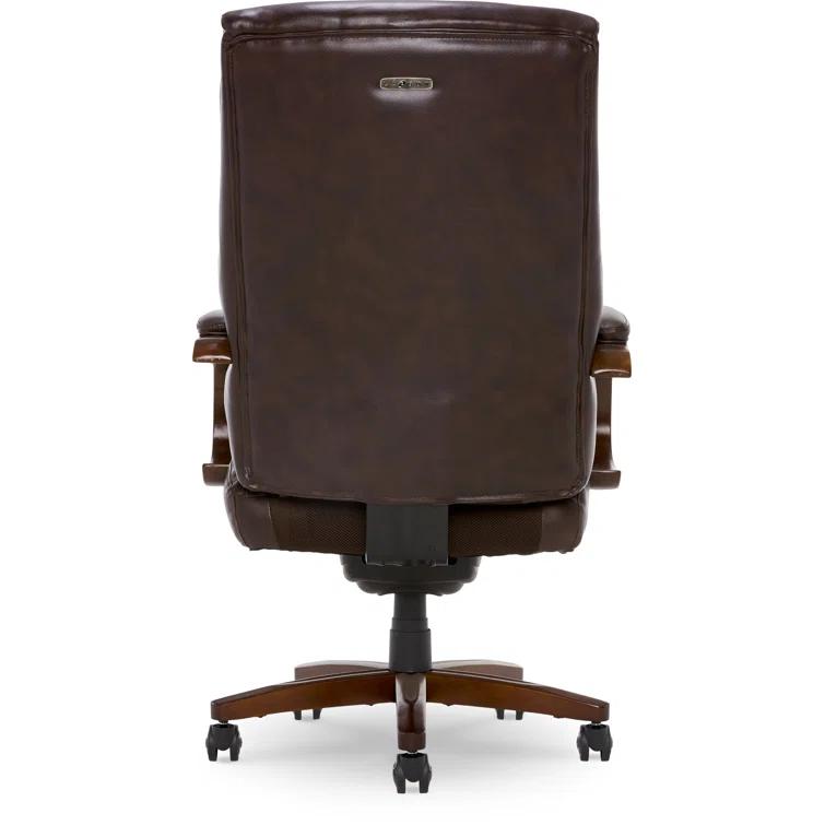 La-Z-Boy La-Z-Boy Edmonton Big & Tall Executive Office Chair, ComfortCore with Memory Foam Cushions, Real Wood Arms and Base, Waterfall Seat Edge, Bonded Leather
