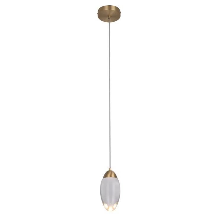 1 - Light Bronze LED Pendant With Crystal Shade