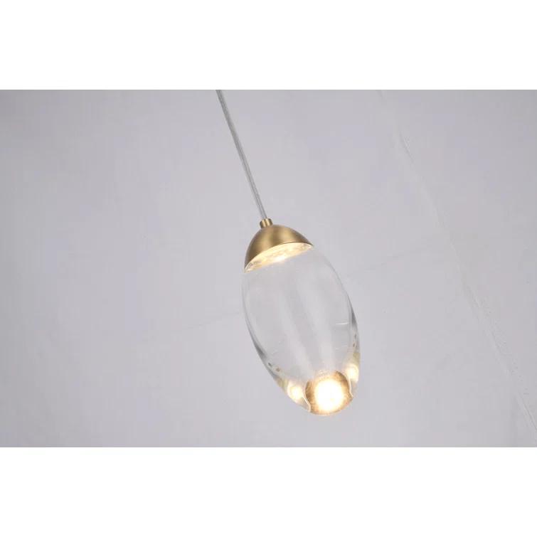 1 - Light Bronze LED Pendant With Crystal Shade