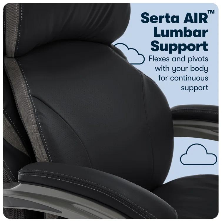 Serta Serta Jackson Big and Tall Executive Office Chair with AIR Technology and Smart Layers