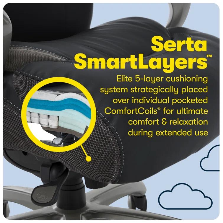 Serta Serta Jackson Big and Tall Executive Office Chair with AIR Technology and Smart Layers