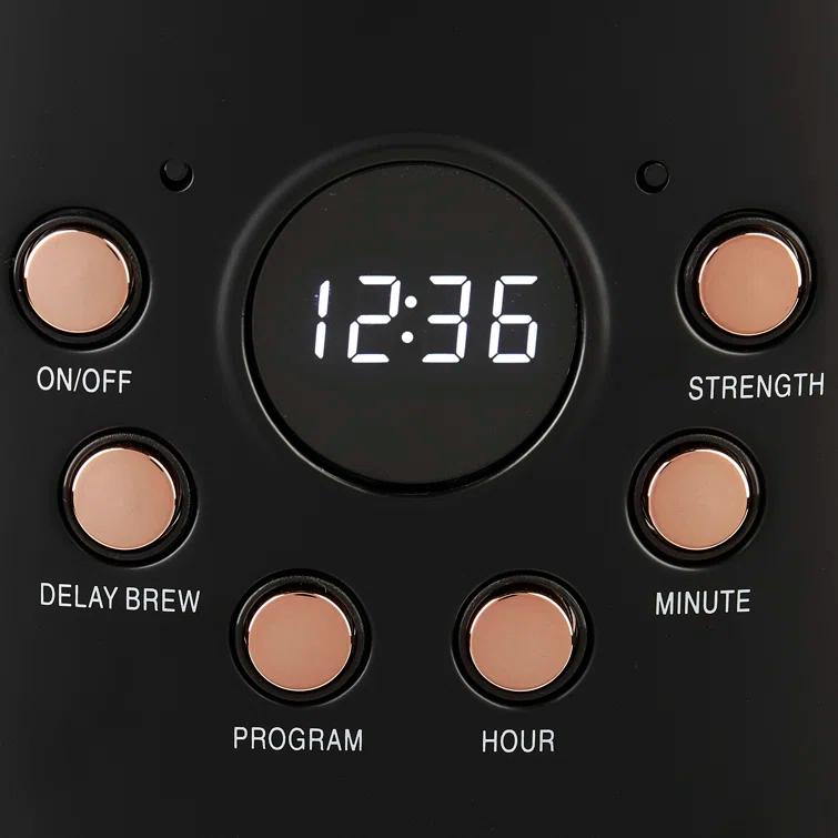 HADEN Black and Copper Programmable Drip Coffee Maker