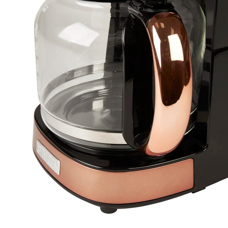 HADEN Black and Copper Programmable Drip Coffee Maker