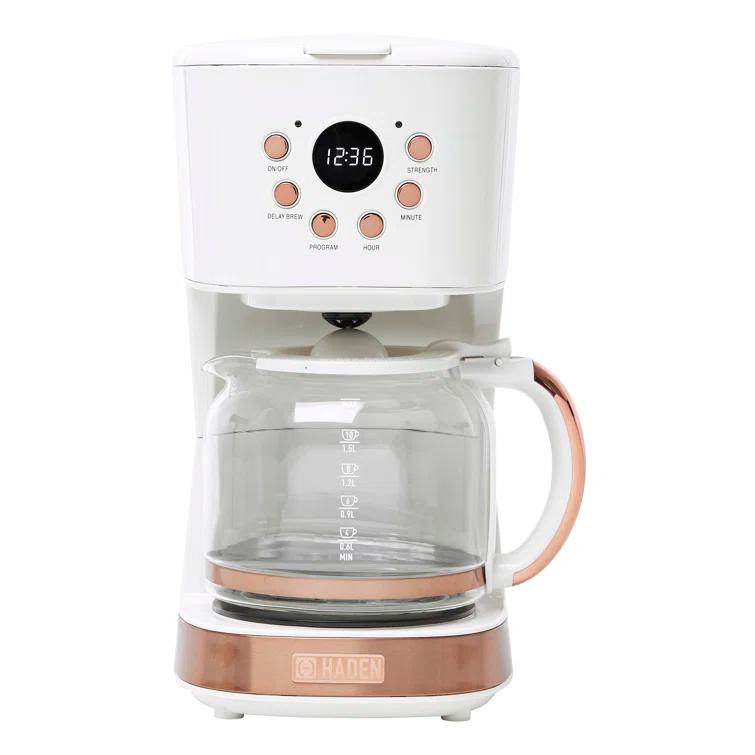 HADEN Heritage Ivory and Copper 12-Cup Programmable Coffee Maker