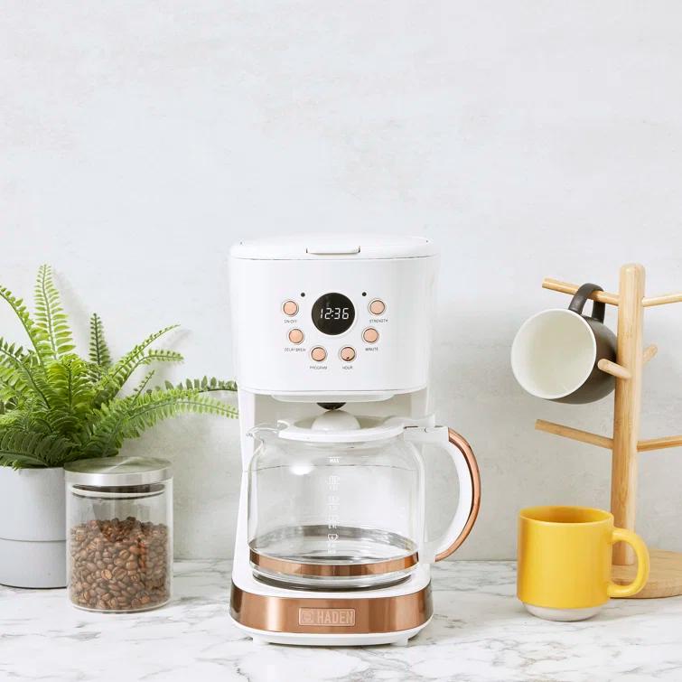 HADEN Heritage Ivory and Copper 12-Cup Programmable Coffee Maker