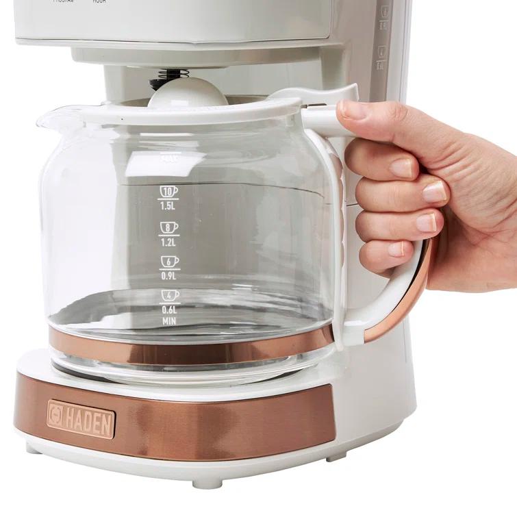 HADEN Heritage Ivory and Copper 12-Cup Programmable Coffee Maker