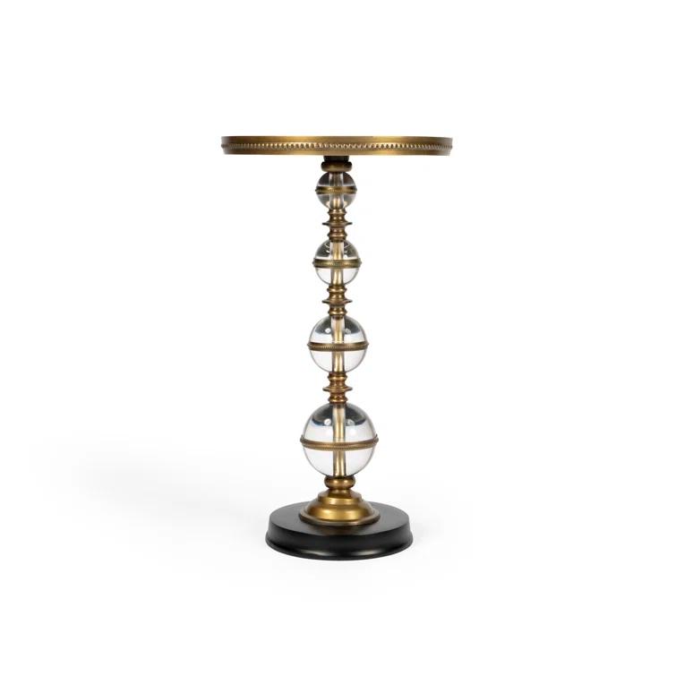 Forella Granite & Acrylic Pedestal End Table