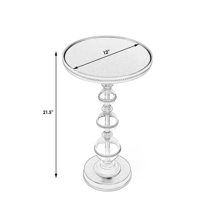 Forella Granite & Acrylic Pedestal End Table