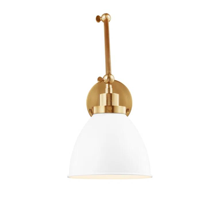 Single Light Steel Dimmable Armed Sconce