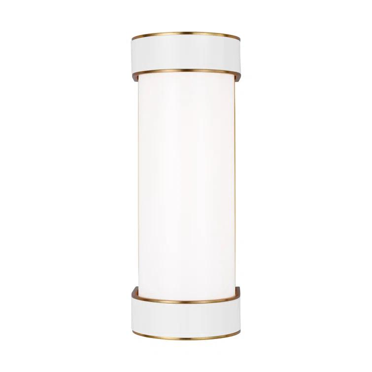 Monroe 12" Burnished Brass LED Vanity Light with Milk-White Glass