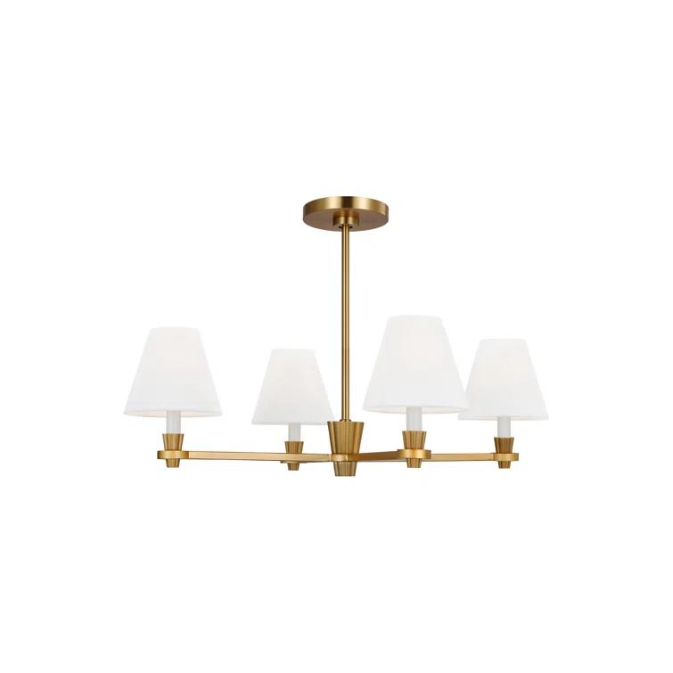 Paisley Empire Burnished Brass 28" Candle Chandelier