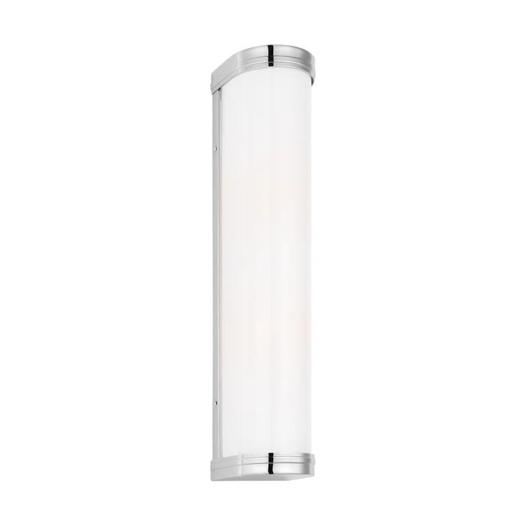 Sleek Polished Nickel Cylinder Bath Sconce, 24" Direct Wired