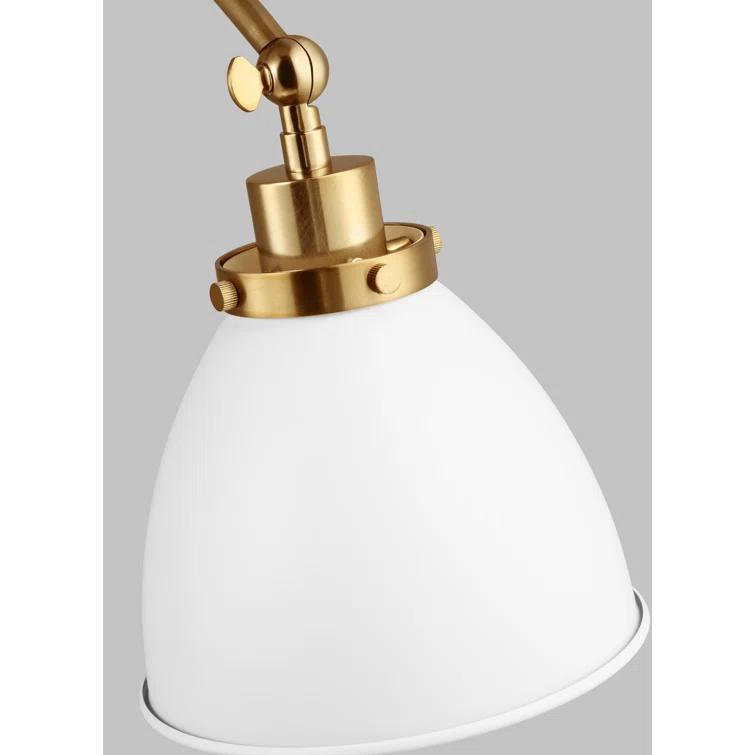 Single Light Steel Dimmable Armed Sconce