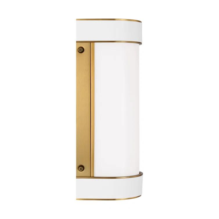 Monroe 12" Burnished Brass LED Vanity Light with Milk-White Glass