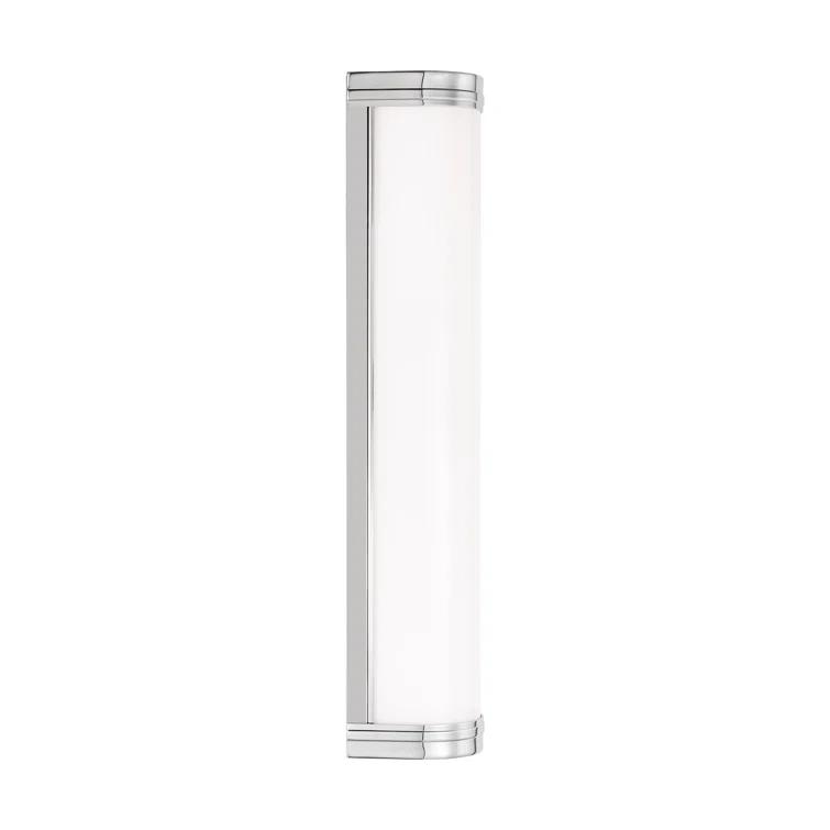 Sleek Polished Nickel Cylinder Bath Sconce, 24" Direct Wired