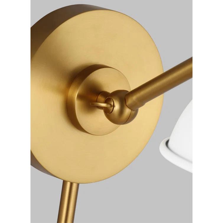 Wellfleet Matte White & Burnished Brass Dome Task Sconce