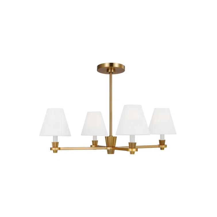 Paisley Empire Burnished Brass 28" Candle Chandelier