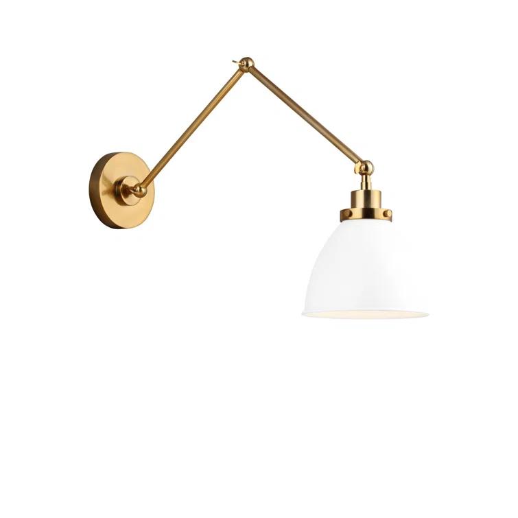 Single Light Steel Dimmable Armed Sconce
