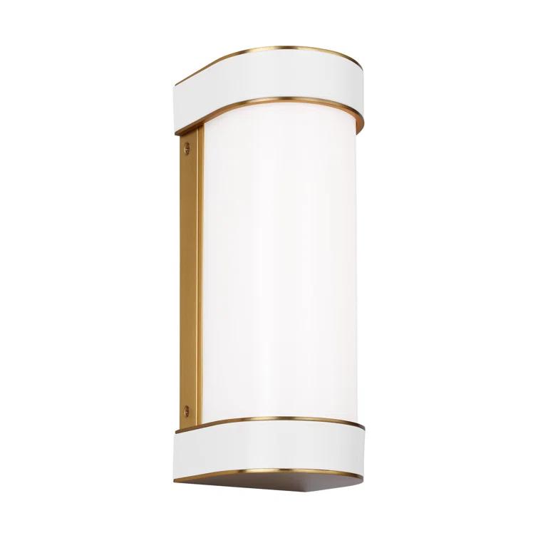Monroe 12" Burnished Brass LED Vanity Light with Milk-White Glass