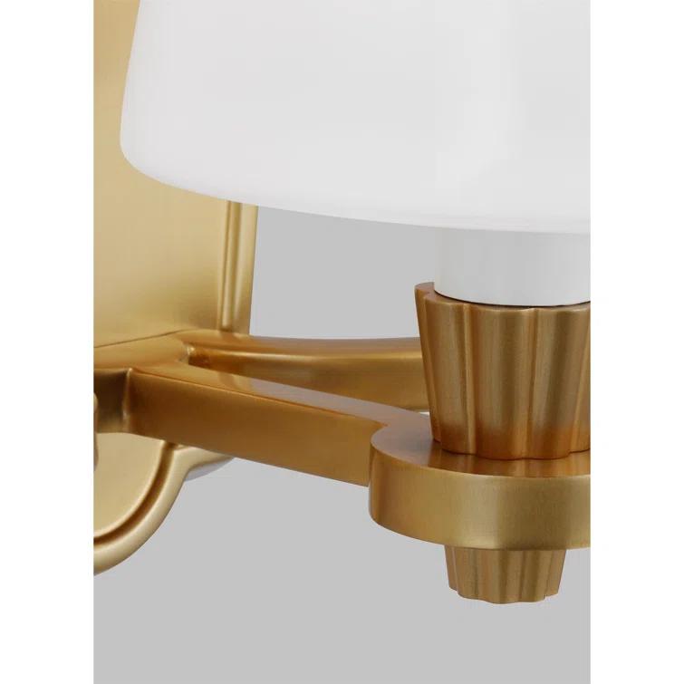 Burnished Brass 3-Light Dimmable Vanity Fixture with Linen Shades