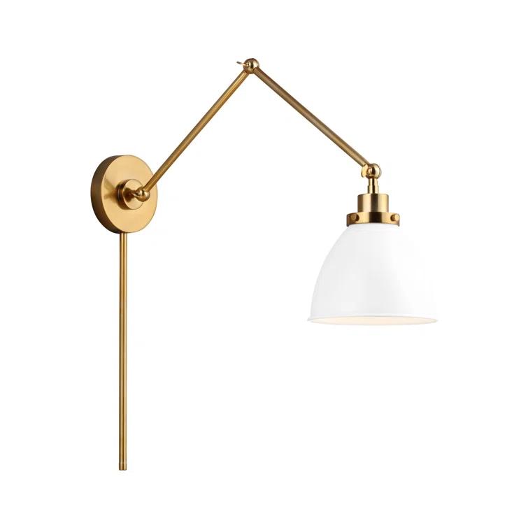 Single Light Steel Dimmable Armed Sconce