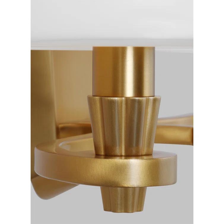 Burnished Brass 3-Light Dimmable Vanity Fixture with Linen Shades
