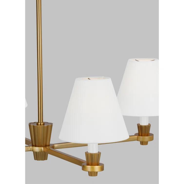 Paisley Empire Burnished Brass 28" Candle Chandelier