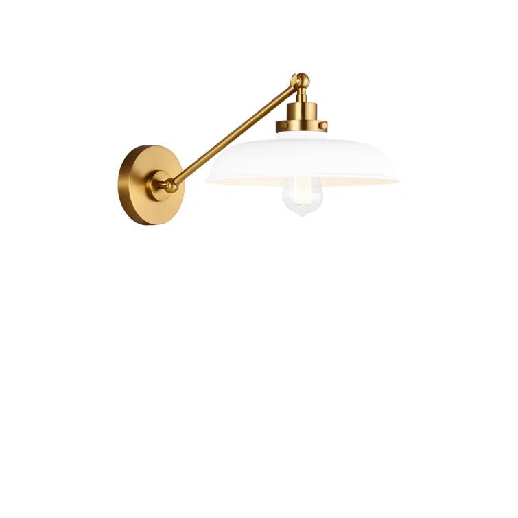 Wellfleet Matte White & Burnished Brass Dome Task Sconce