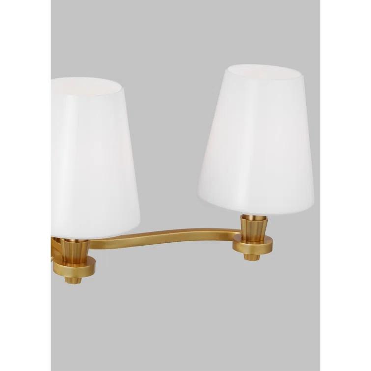 Burnished Brass 3-Light Dimmable Vanity Fixture with Linen Shades