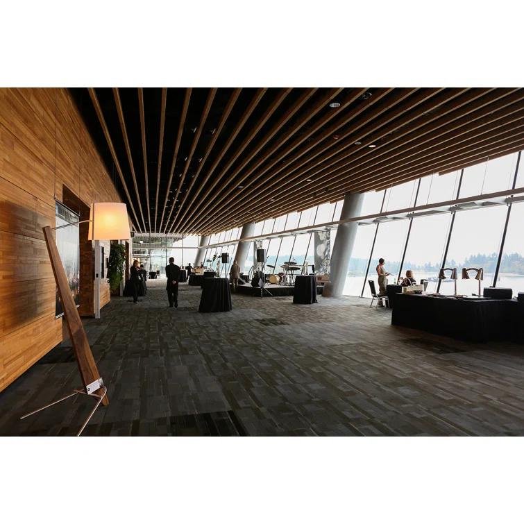 Silva Dark Stained Walnut Floor Lamp with Linen Shade