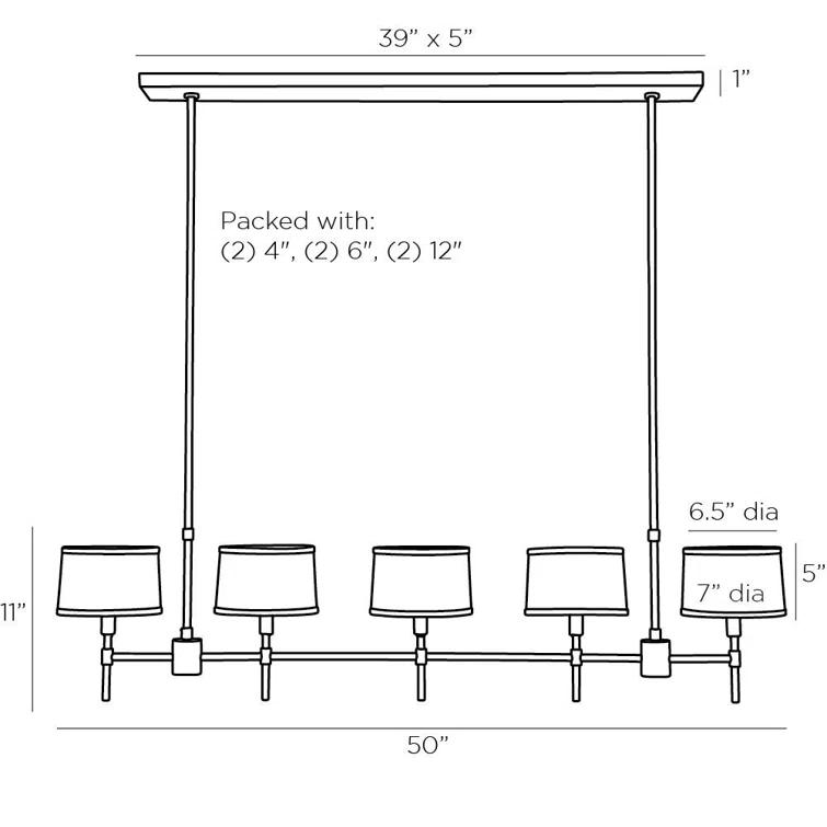 Luciano 5 - Light Dimmable Classic / Traditional Chandelier