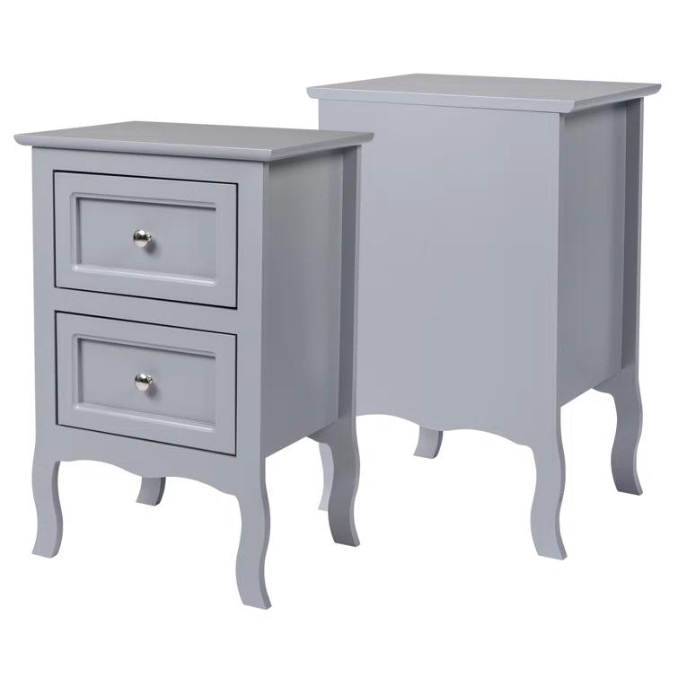 Authement 2 - Drawer Nightstand Storage Cabinet (Set of 2)